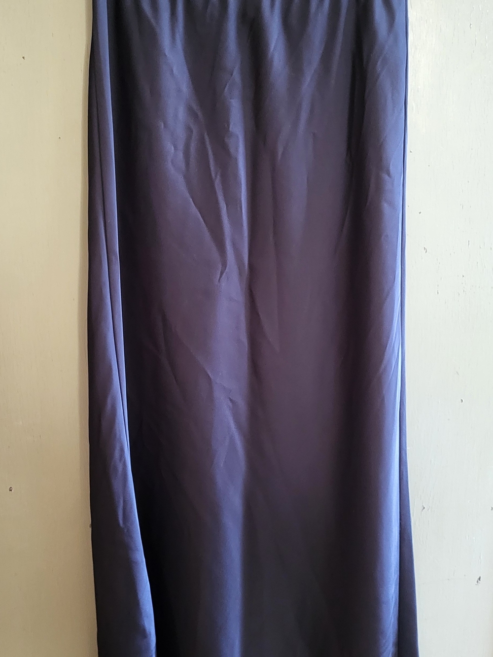 A New Day Black Satin Midi Skirt High Rise Slip Style Elastic Waist Size M